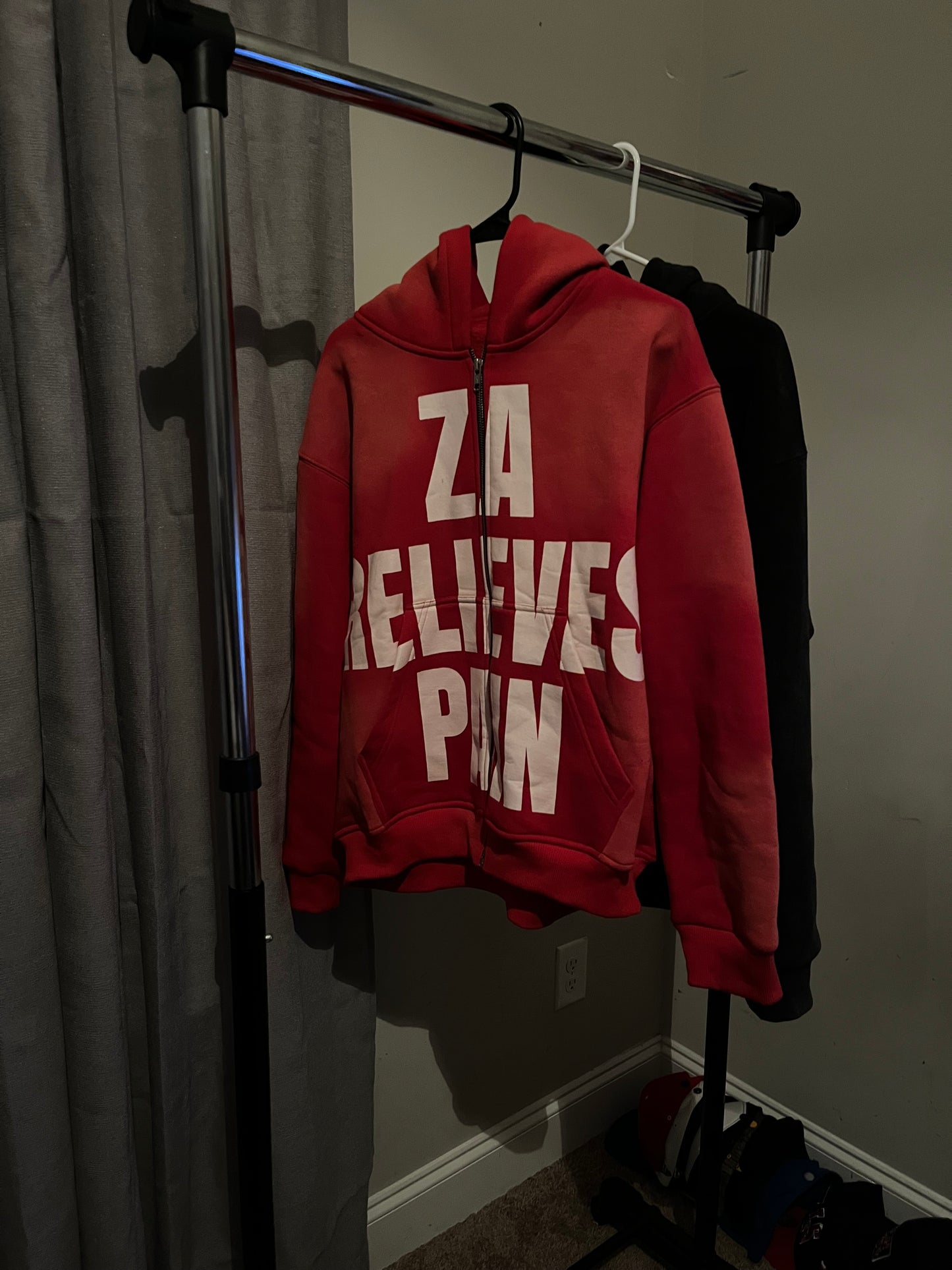 “Za Relieves Pain” zip up